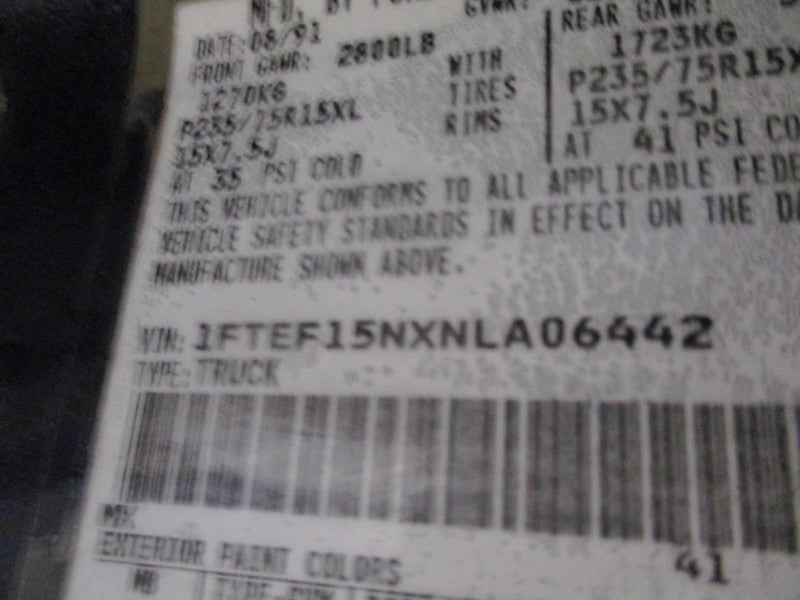 F150      1992 Seat Belt Front 1728928