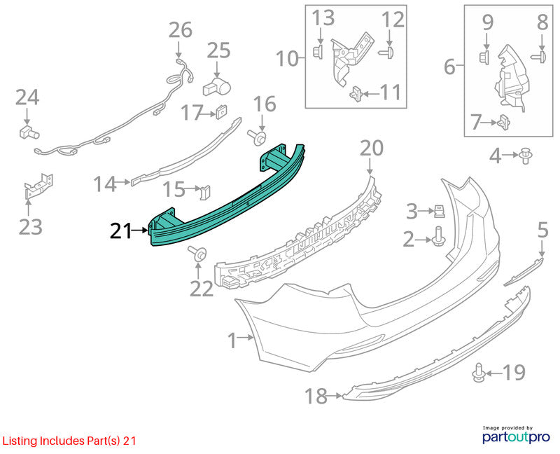 Rear Bumper Reinforcement Fits 13-20 FUSION 2020986