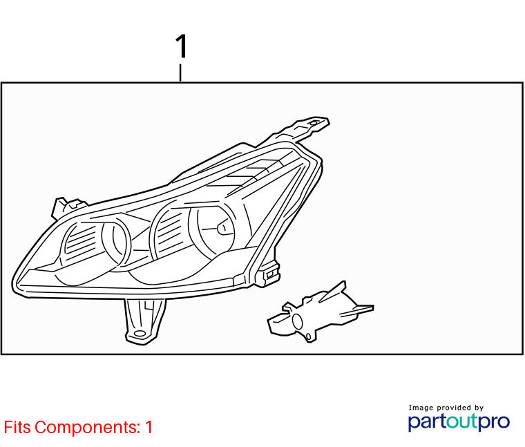 Driver Left Headlight Without Projector Beam Fits 09-12 TRAVERSE 20371