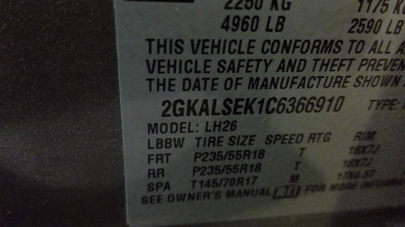 Alternator Fits 10-17 EQUINOX 1909782