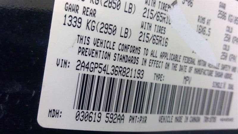 TOWN COUN 2006 Seat Rear 1709632