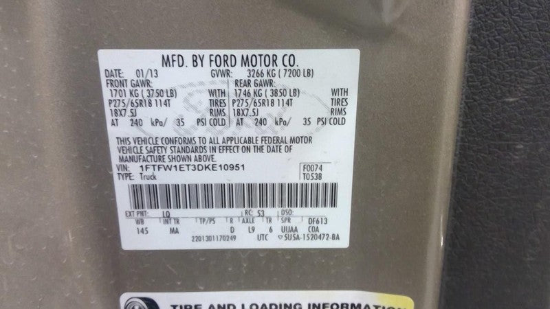 Carrier Front Axle 3.55 Ratio Fits 09-17 FORD F150 PICKUP 1852844