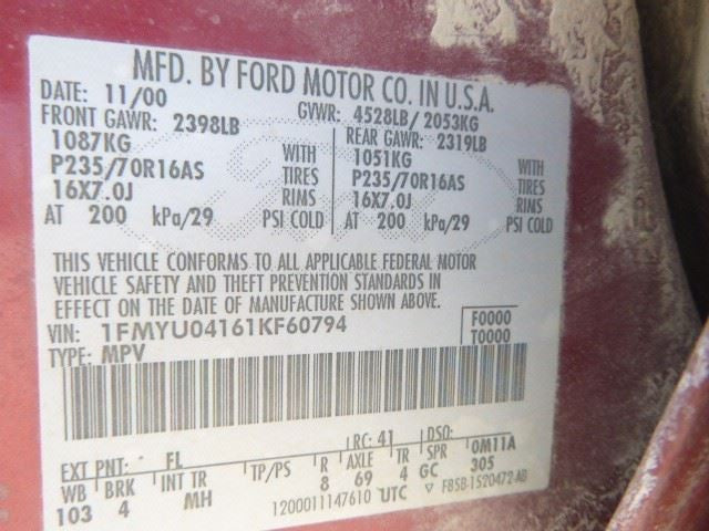 Carrier Rear 1 Sensor Plug Fits 01-04 ESCAPE 1485673