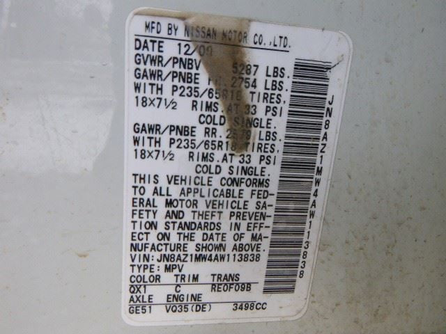 Passenger Right Headlight Halogen Fits 09-10 MURANO 1069179
