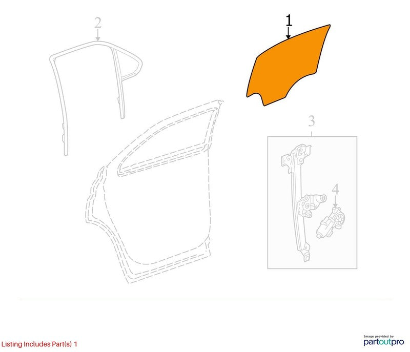 Passenger Rear Door Glass With Privacy Tint Opt Ako Fits 10-17 EQUINOX