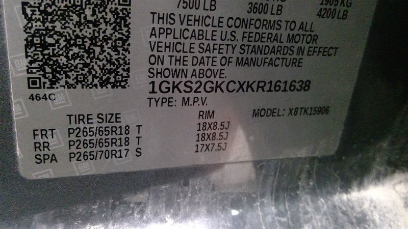 Wheel 18x8-1/2 12 Spoke Opt Uhn Fits 15-20 YUKON 1929709