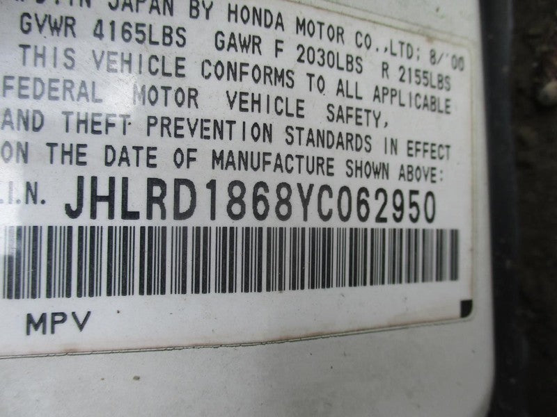 Transfer Case Automatic Transmission Fits 99-01 CR-V 1936336