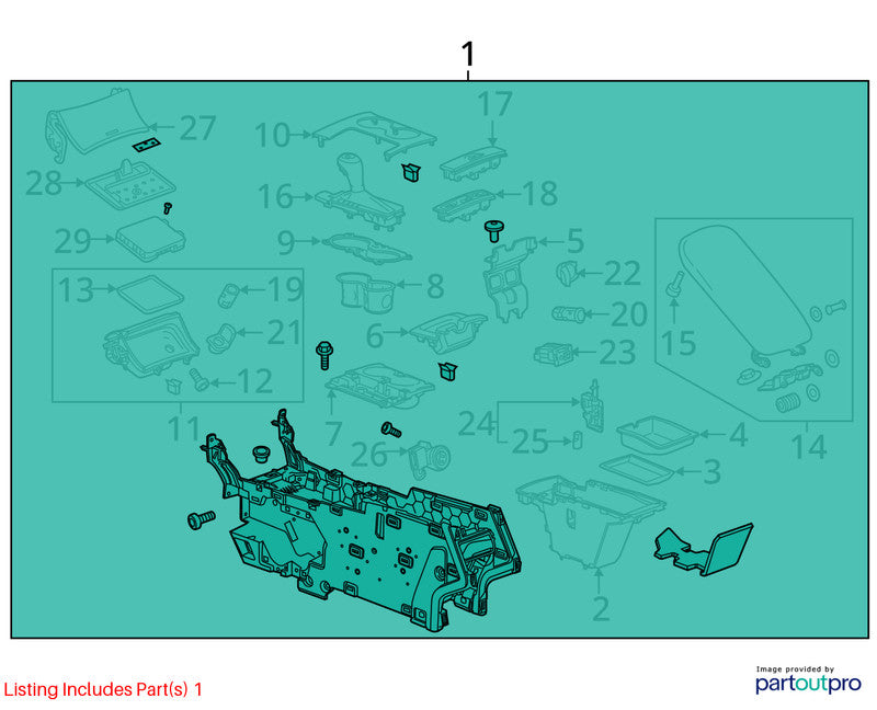 Console Front Floor Premier With Ventilated Seats Fits 16-20 IMPALA 18