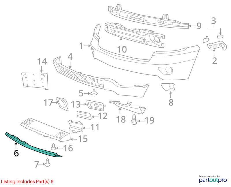 Grille Laredo VIN A 7th Digit Lower Fits 11-13 GRAND CHEROKEE 1230289