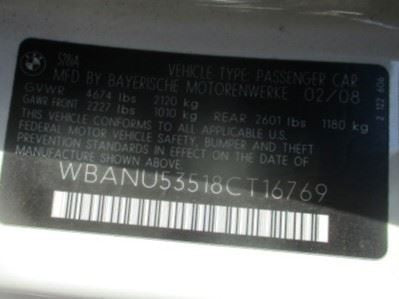Passenger Grille Upper Bumper Mounted Fits 06-10 BMW 550i 1563597