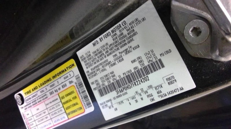 Driver Side View Mirror Power Removable Painted Cover Fits 15-17 FUSIO