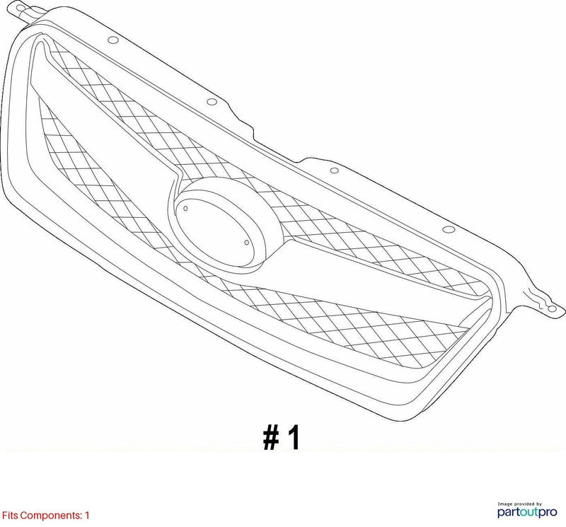 Grille Station Wgn Outback Bright Chrome Finish Fits 13-14 LEGACY 2018