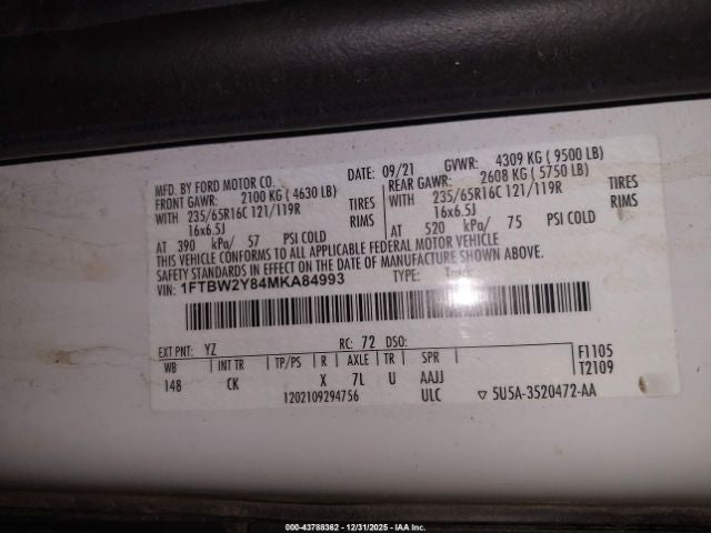 Grille Upper Without Front Camera Fits 20-25 TRANSIT 250 1743529