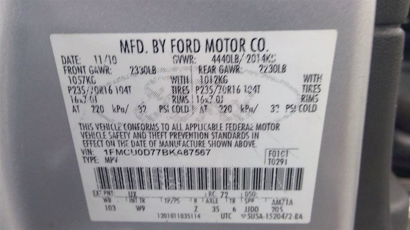 Engine Gasoline 2.5L VIN 7 8th Digit Fits 09-12 ESCAPE 1668547