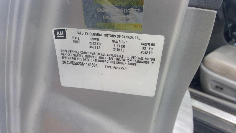 Driver Left Sun Visor Without Illumination Fits 05-09 ALLURE 1930905