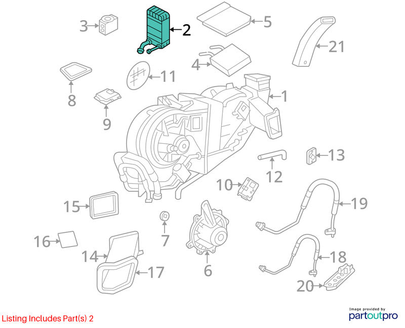 AC Evaporator Rear Assembly Fits 03-04 EXPEDITION 1692535