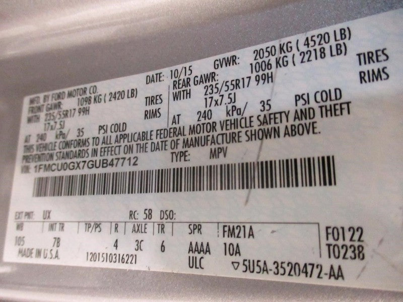 Driver Front Door Glass With Acoustic Glass SE Fits 15-19 ESCAPE 20572
