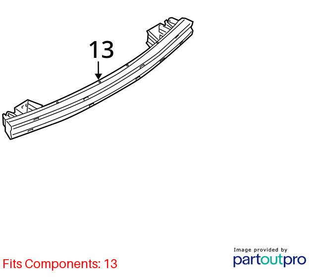 Rear Bumper Reinforcement Fits 10-12 FUSION 1853840