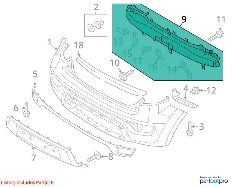 Rear Bumper Reinforcement Fits 12-13 SOUL 1906174