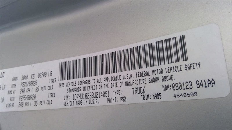 Console Front Mega Cab 4 Door Floor Bench Fits 06-09 DODGE 2500 PICKUP