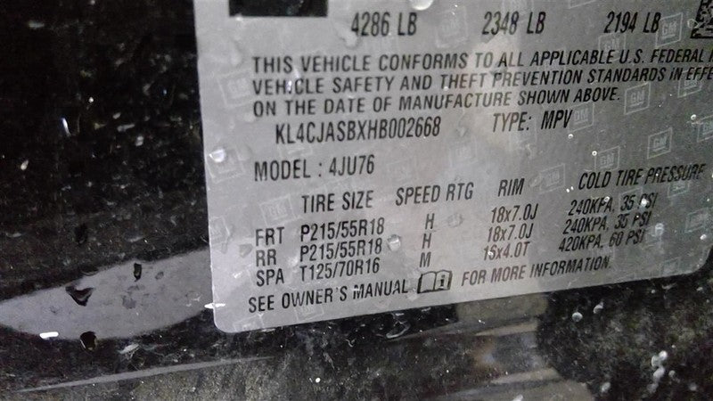 Fuse Box Engine VIN B 8 Digit Opt Luv Fits 17 ENCORE 1661483