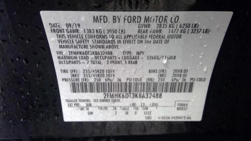 Ford Flex 2019 Headrest Used 4671