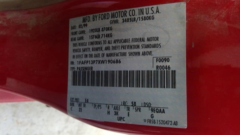 Alternator SOHC 75 Amp Fits 97-02 ESCORT 1722159