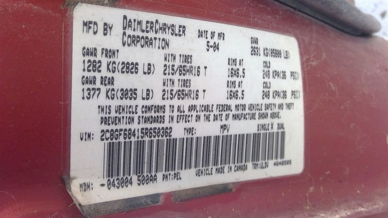 AC Compressor Fits 04-06 PACIFICA 1701585
