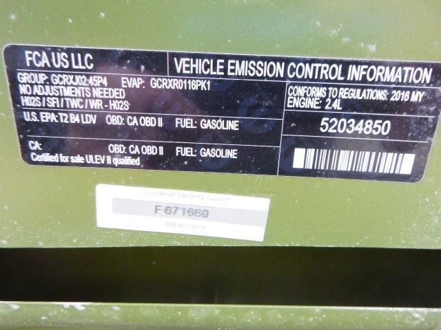 Automatic Transmission 4 Door X Model 2.4L AWD Fits 16 FIAT 500 133735