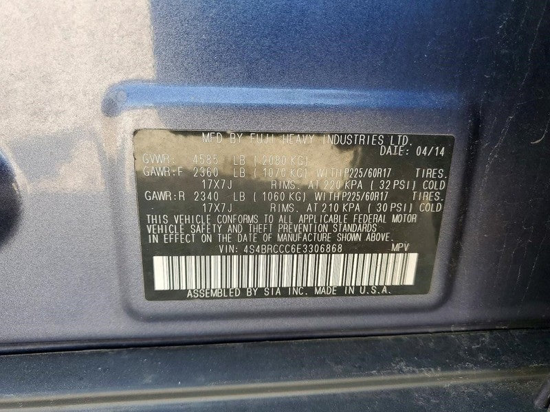 Console Front Roof Bluetooth Without Sunroof Fits 10-14 LEGACY 2018983