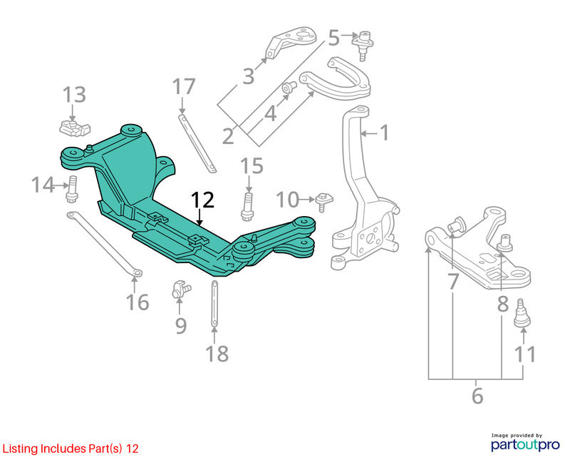 Crossmember/K-Frame Front Convertible 6-231 3.8L Fits 95-02 CAMARO 185