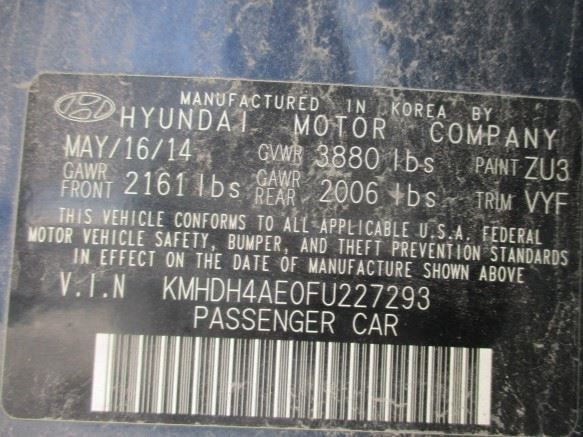 ELANTRA   2015 Fuse Box Cabin 1570385