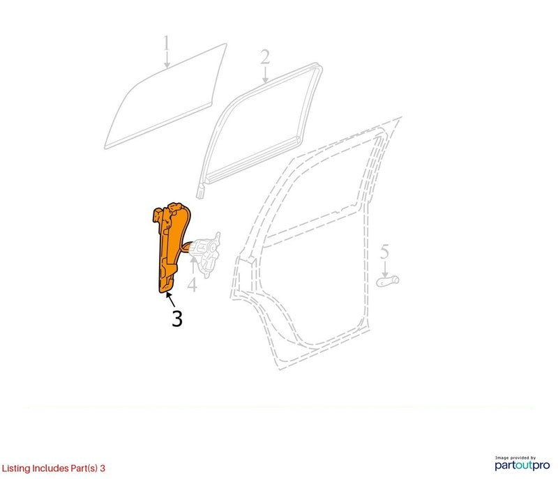 Passenger Rear Window Regulator Electric Fits 01-07 SIERRA 1500 PICKUP