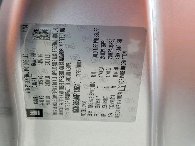Driver Front Seat Bucket Extended Cab Cloth Fits 15-22 COLORADO 192517