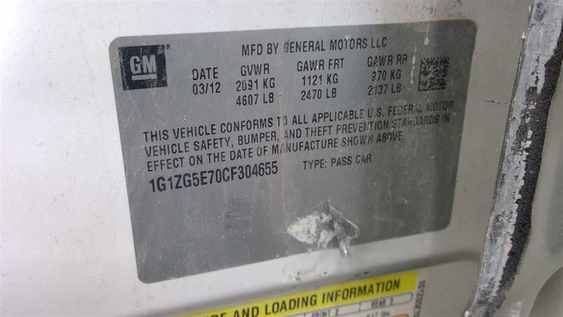 Engine 3.6L VIN 7 8th Digit Opt LY7 Fits 10-12 MALIBU 1705594
