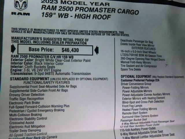 PROMAST25 2023 Console Front 1664823