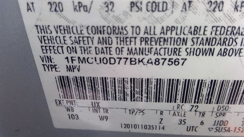 Engine Gasoline 2.5L VIN 7 8th Digit Fits 09-12 ESCAPE 1668547