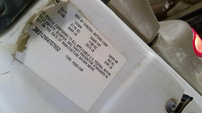 RIVIERA   1998 Seat Belt Front 1923586