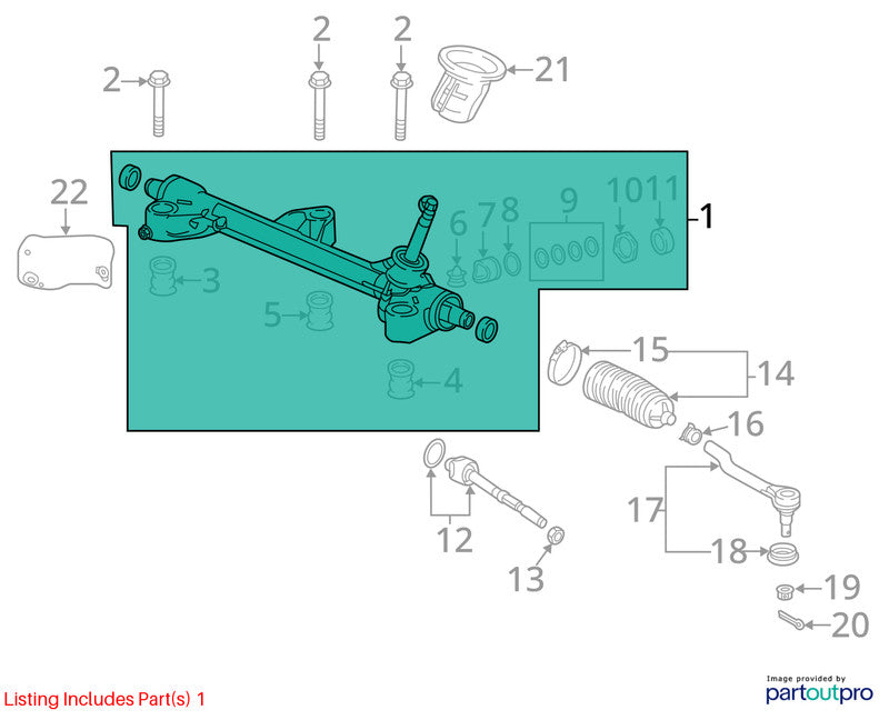 Steering Gear/Rack Fits 17-25 RIDGELINE 1636493