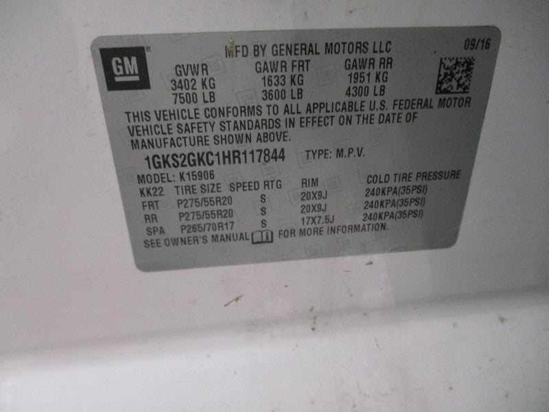 GMC Yukon XL 1500 2017 Headrest Used 6914