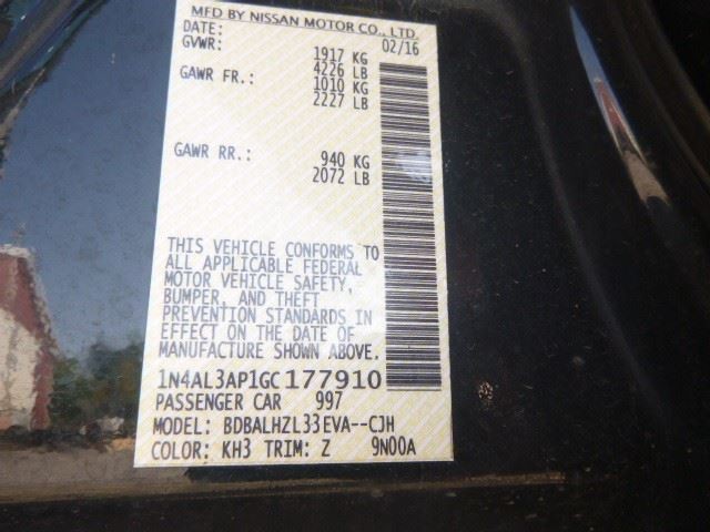 Passenger Side View Mirror Power Sedan Non-heated Fits 13-18 ALTIMA 15