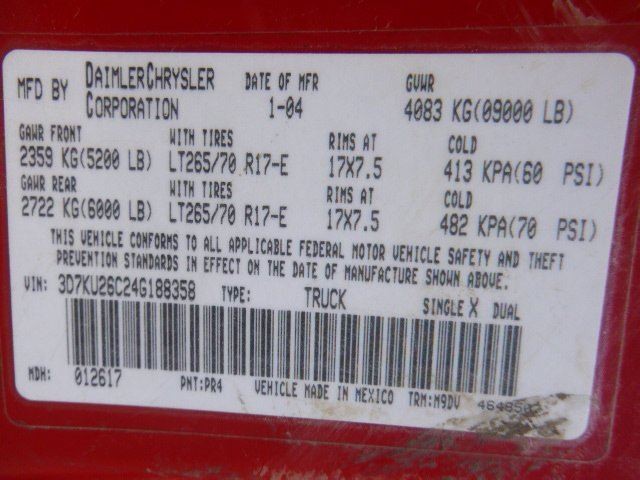 Turbo/Supercharger Standard Engine VIN 6 Fits 03-04 DODGE 2500 PICKUP 
