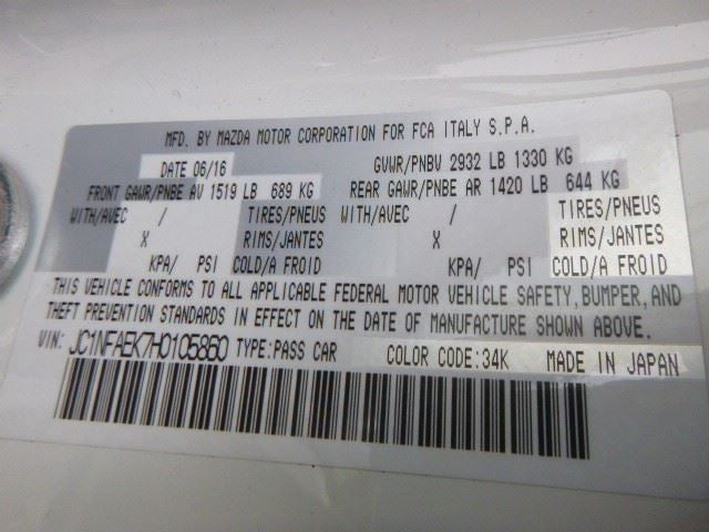 Passenger Caliper Front Without Brake Option BR4 Fits 17-18 124 SPIDER