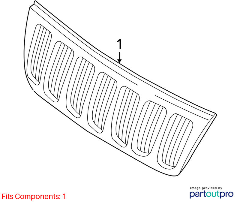 Grille Overland Chrome Fits 08-09 GRAND CHEROKEE 2018725