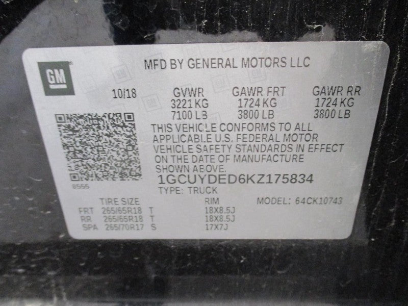 Automatic Transmission New Style 4WD 5.3L Fits 19 SIERRA 1500 PICKUP 2