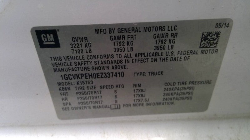 Passenger Headlight Reflector Fits 14-15 SILVERADO 1500 PICKUP 1715732
