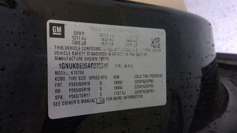 Passenger Right Rear Window Regulator Fits 08-14 ESCALADE 1654991