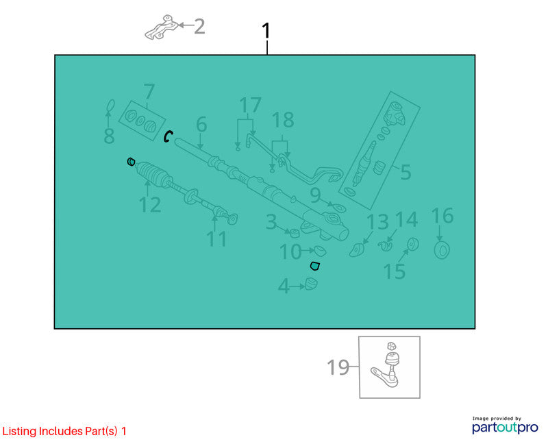 Steering Gear/Rack Power Rack And Pinion FWD Fits 03-06 OUTLANDER 1704