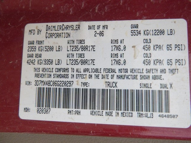 Driver Front Door Switch Driver's Quad Cab Fits 03-10 DODGE 3500 PICKU