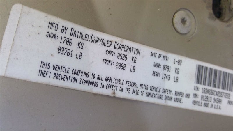 Alternator Without Turbo Fits 00-05 NEON 1911267